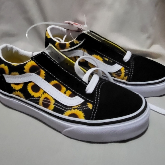 Vans Sunflower US 1 Sunflower lace up running shoes sneakers black and yellow - Picture 2 of 7